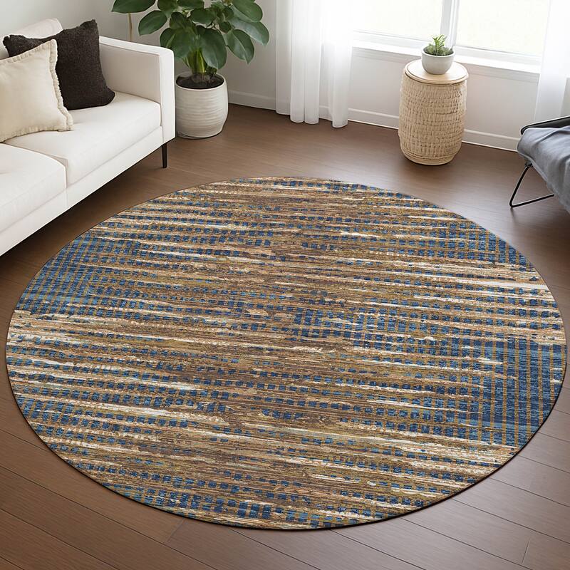 Machine Washable Indoor/ Outdoor Casual Keystone Chantille Rug