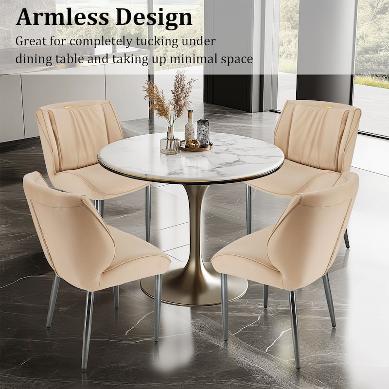 Upholstered Dining Chair Faux Leather Seat Side Chair