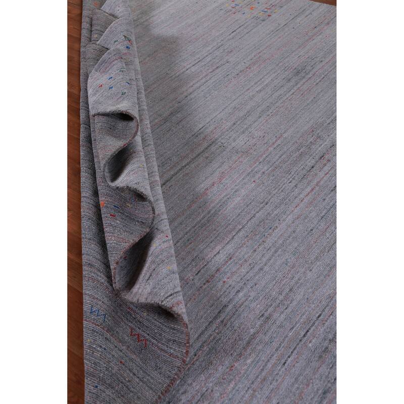 Hand Knotted Oriental 100% Wool Carpet Tribal Tribal Greys & Charcoal Gabbeh Area Rug - 11' 11'' X 8' 10''