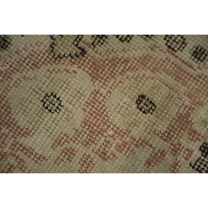 Hand Knotted Oriental 100% Wool Carpet Transitional Floral Beige & Ivories Anatolian Area Rug - 9' 2'' X 5' 3''