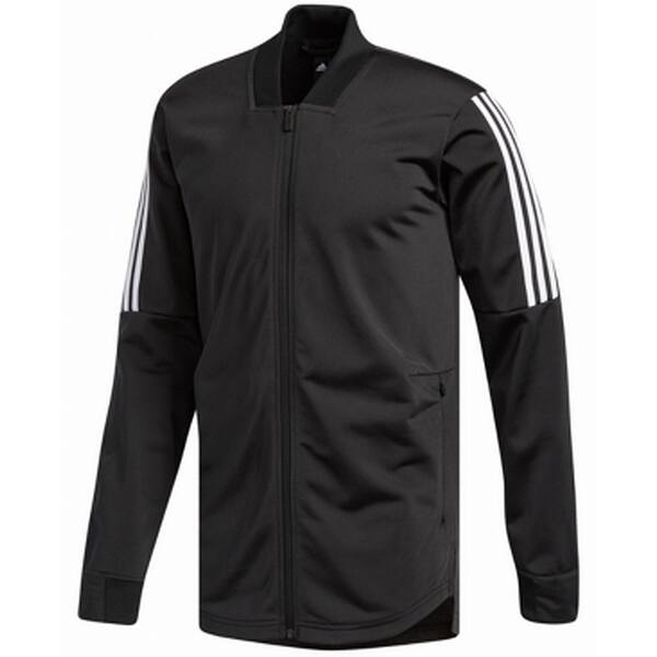 Shop Adidas Mens Jacket Black Size Small S Three Stripe Logo Back Full Zip Overstock 29824825