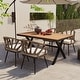 preview thumbnail 5 of 5, Contemporary 5-piece Outdoor Dining Set with 4 PE Rattan Chairs Brown