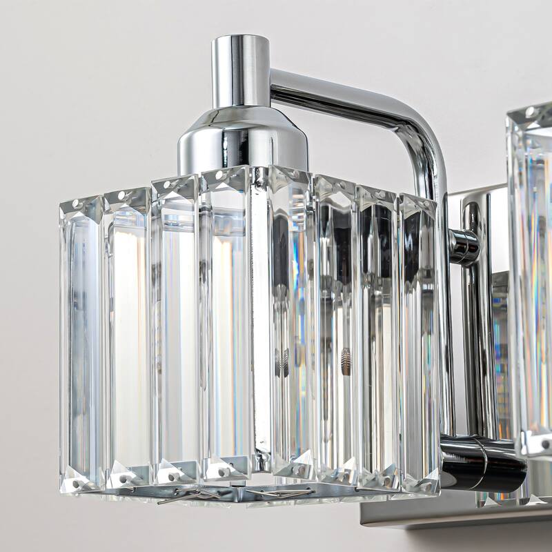 Dimmable Square Bathroom Crystal Vanity Light Wall Sconces