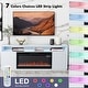 preview thumbnail 4 of 13, 68" Modern RGB LED White TV Stands Console with 36" Fireplace