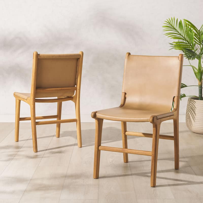 SAFAVIEH Couture Cassaphina Solid Wood Dining Chair (Set of 2), Fully Assembled - 18"W x 23"D x 34"H