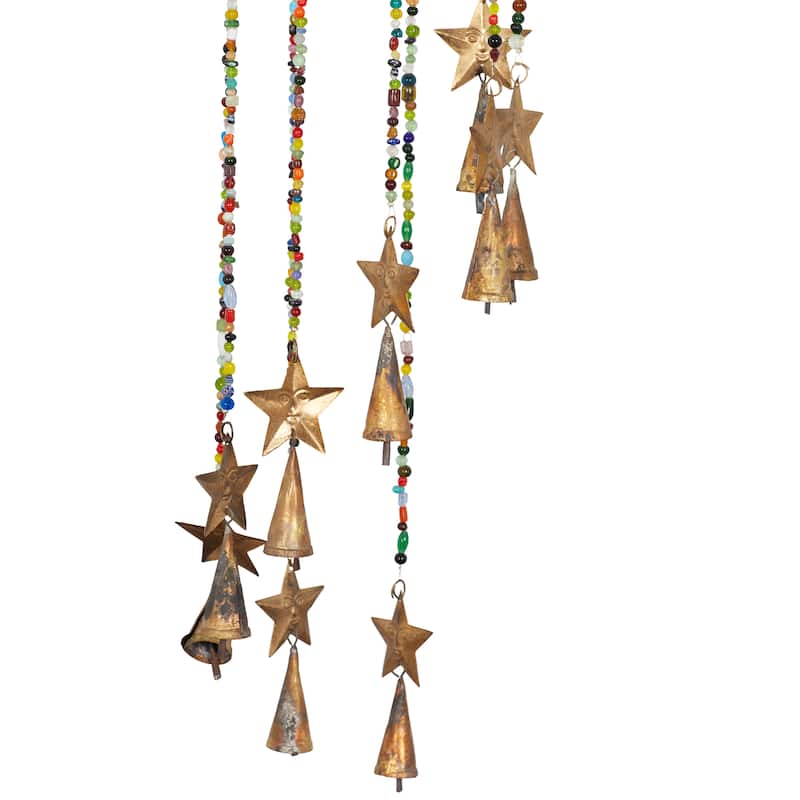 Gold Iron Eclectic Windchime 26 x 7 x 7 - 7 x 7 x 26