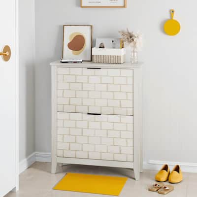 Mid-Century Entryway Shoe Storage - 2 Flip-Top Bins