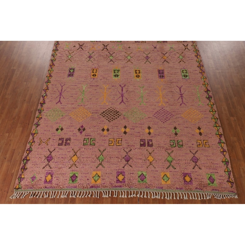 Tribal / Moroccan Area Rug Handmade Oriental Wool Carpet - 9'0" x 12'5"