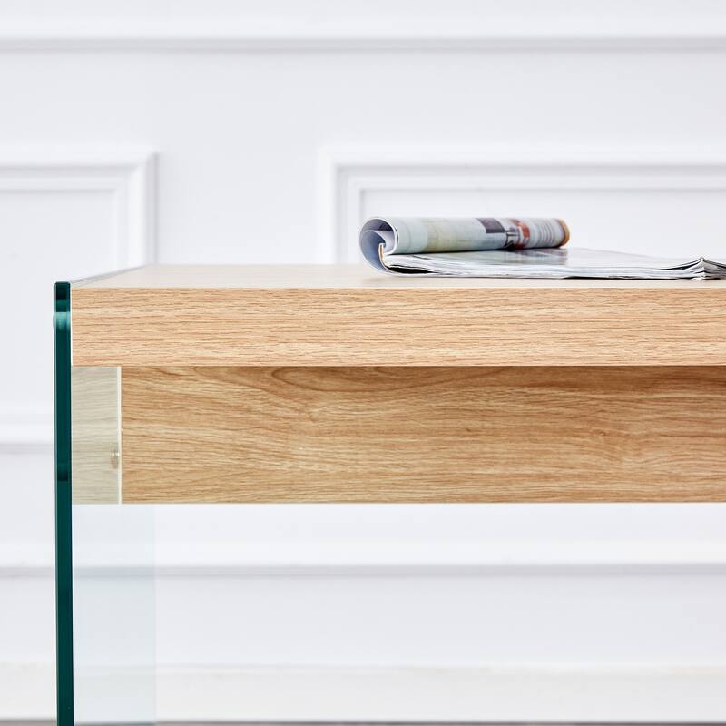 Dining Table, With Transparent Tempered Glass Legs