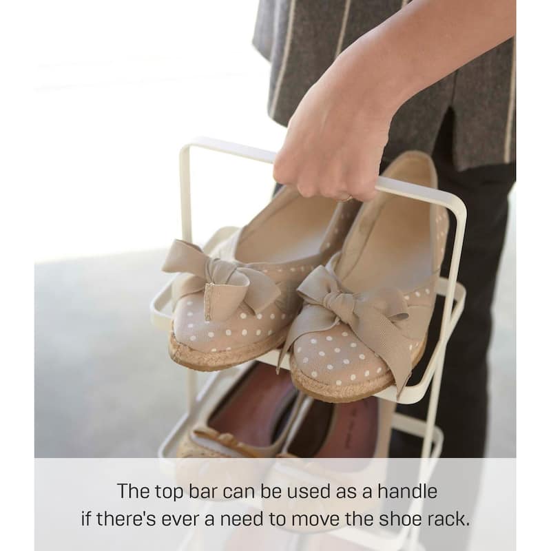 Yamazaki Home Shoe Rack - Two Styles, Steel, Holds 5 shoes, Holds 11 lbs - L 7.09 x W 8.66 x H 30.51 inches