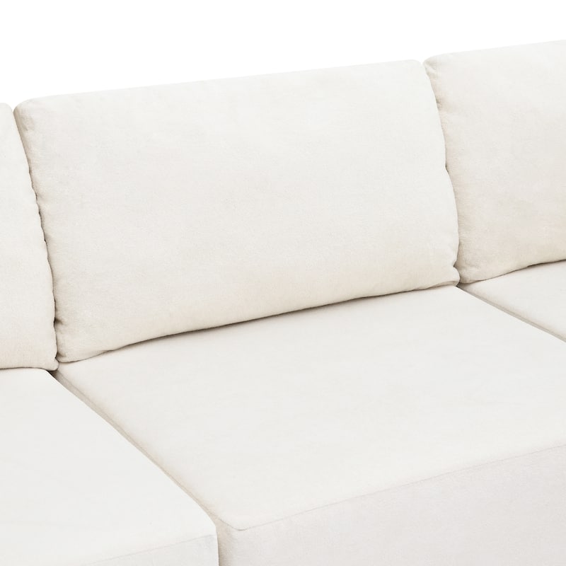 116"x116" Terrycloth Modular Sectional Sofa (5-Piece, No Assembly)