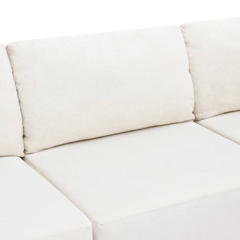 147" Fabric Modular Sectional Sofa with No Assembly, Wide Seats & Cloud Comfort