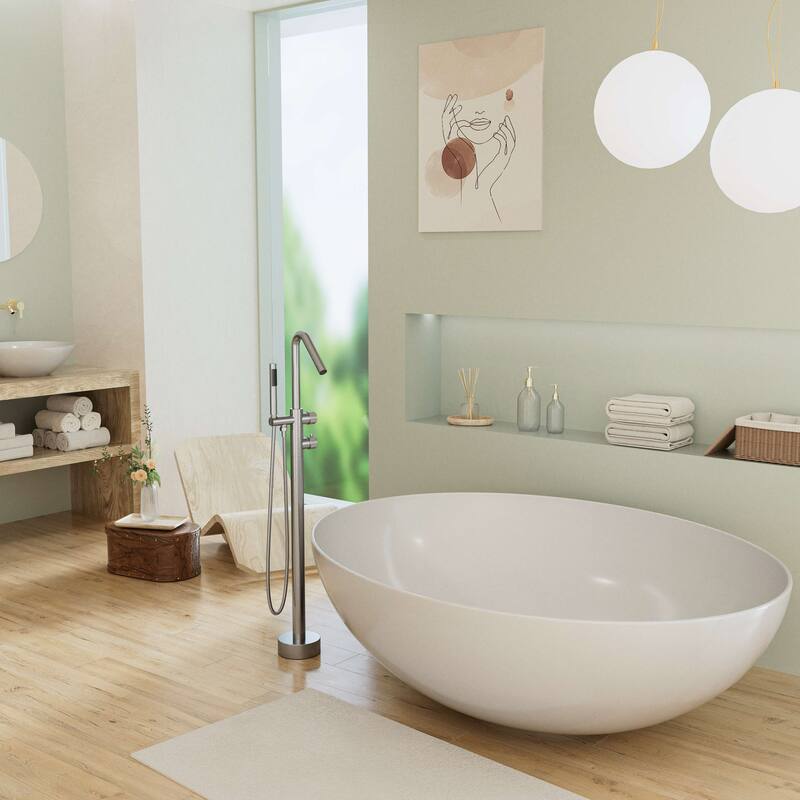 Modland Freestanding Thermostatic Bathtub Faucet with Hand Shower Outdoor 316 Stainless Steel - Brushed Nickel