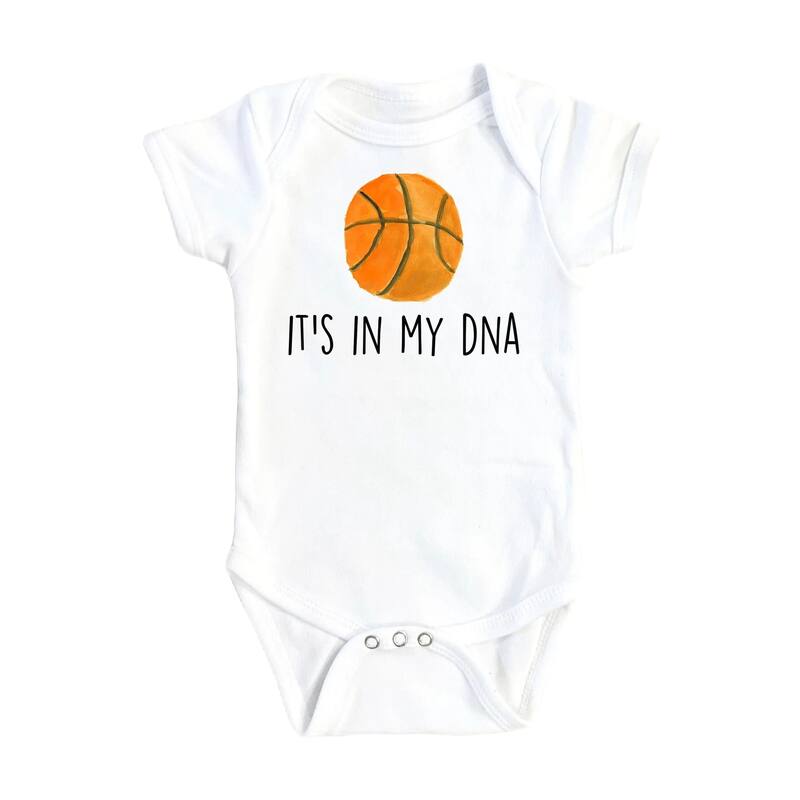 Basketball Dna - Baby Boy Girl Clothes Infant Bodysuit Funny Cute Newborn - Natural - Newborn