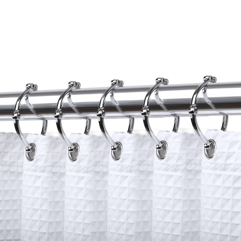 Utopia Alley Rustproof Zinc Shower Curtain Rings for Bathroom, Set of 12 - Polished Chrome