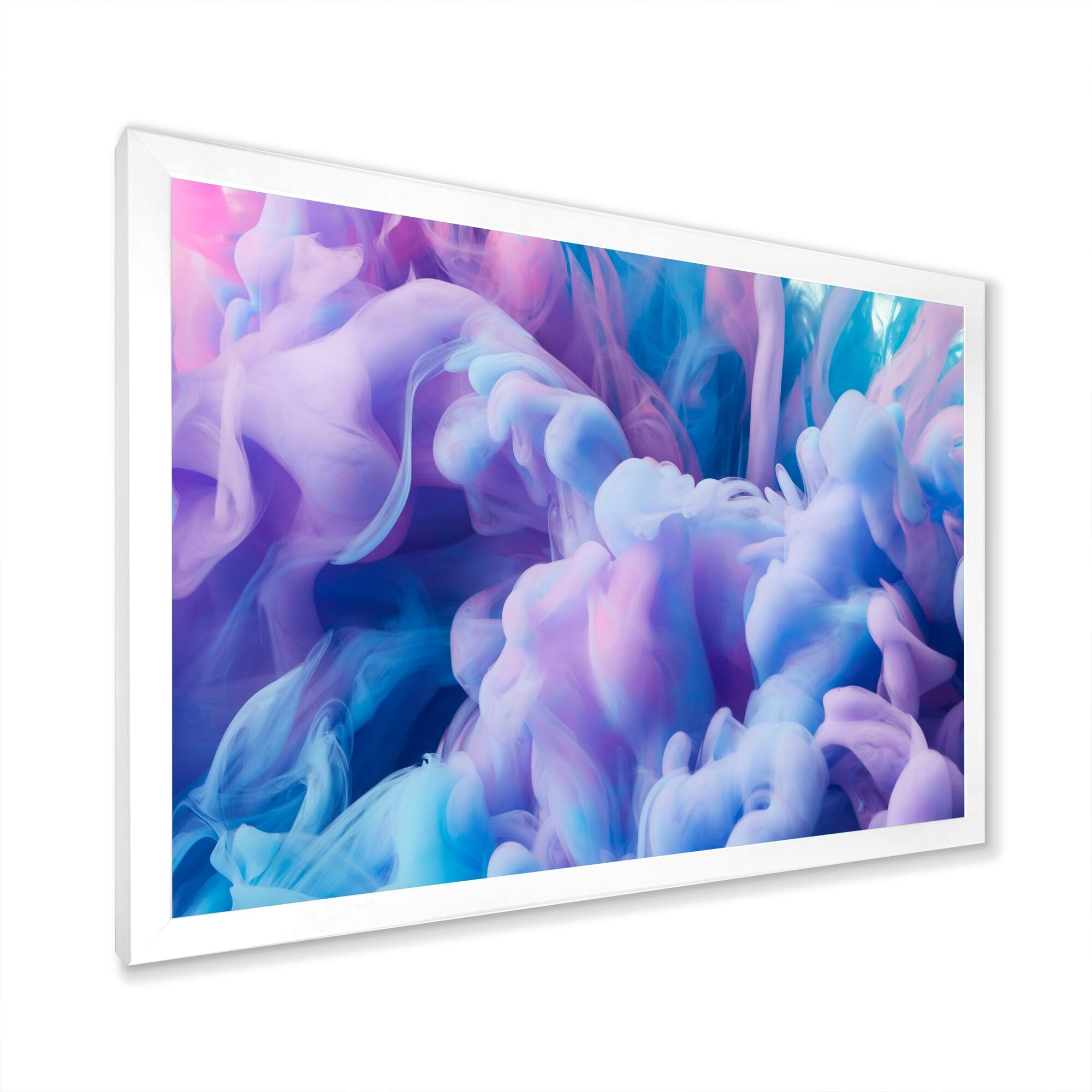 Designart "Blue And Purple Liquid Ink Art" Modern Framed Wall Decor