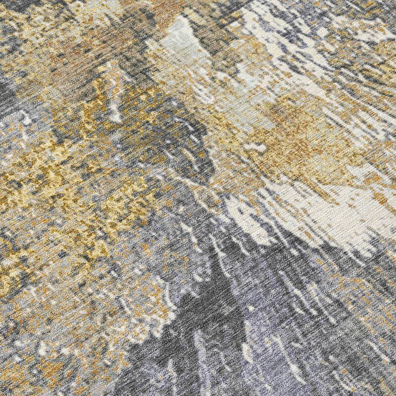 Machine Washable Indoor/ Outdoor Abstract Burst Chantille Rug