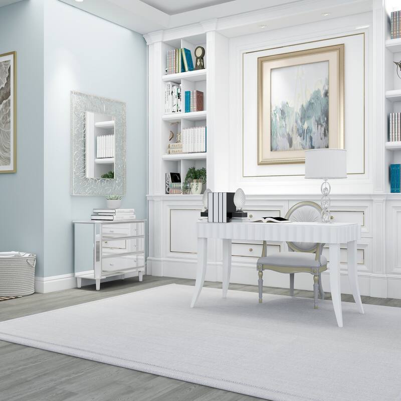 Silver Metal Ribbon Wall Mirror - 33 x 2 x 43