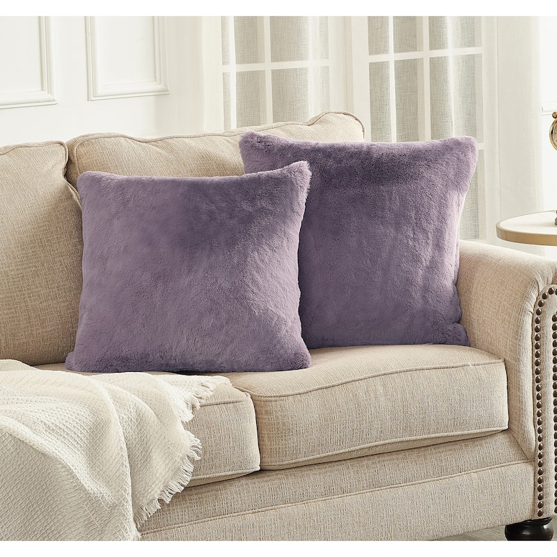 Serenta Heavy Fauxfur Pillow Shell 2 PC Set, 20''x20'' - 20''x20'' - Elderberry