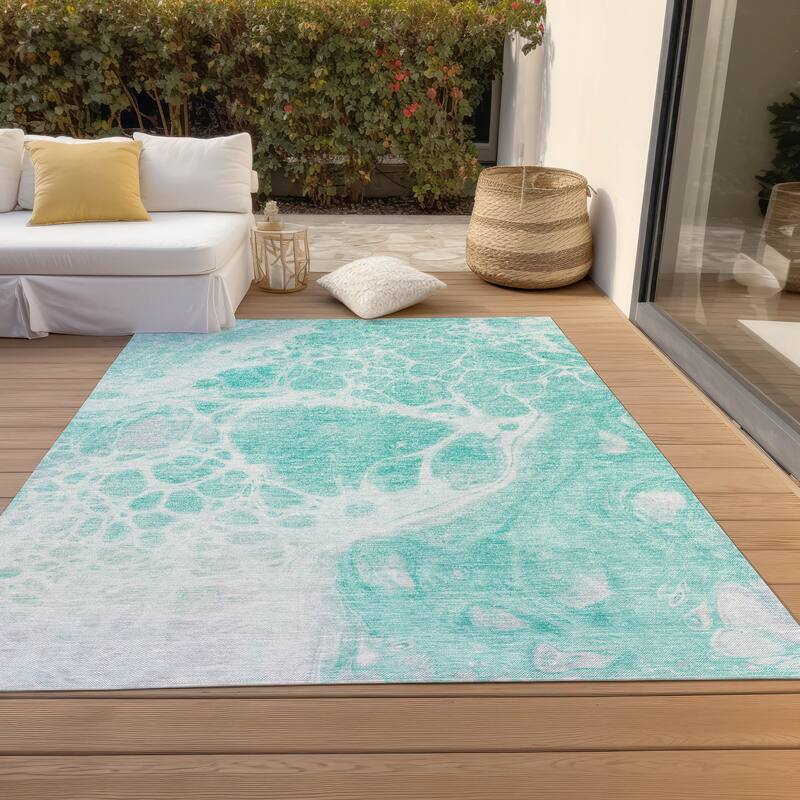Machine Washable Indoor/ Outdoor Chantille Abstract Contemporary Rug