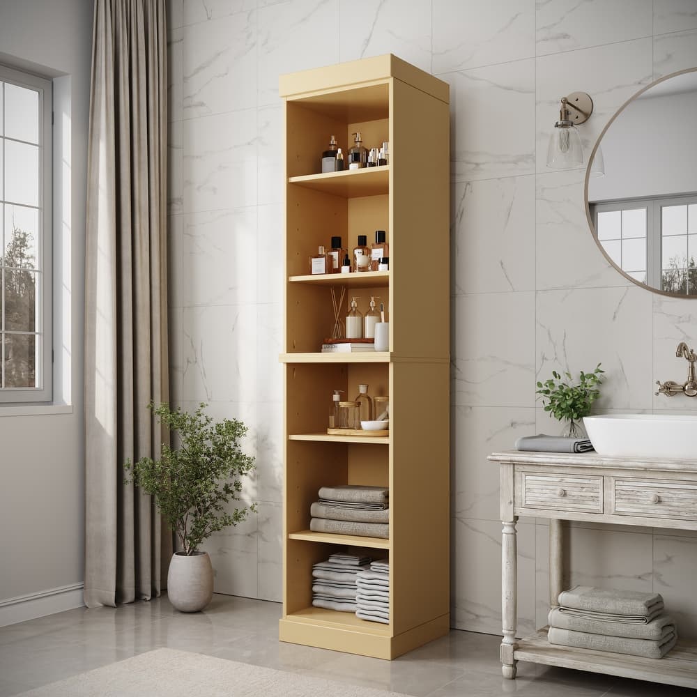 Palace Imports 100% Solid Wood Bathroom Storage Cabinet, Adjustable Shelves, 16.5" Wide, 35.75" Tall
