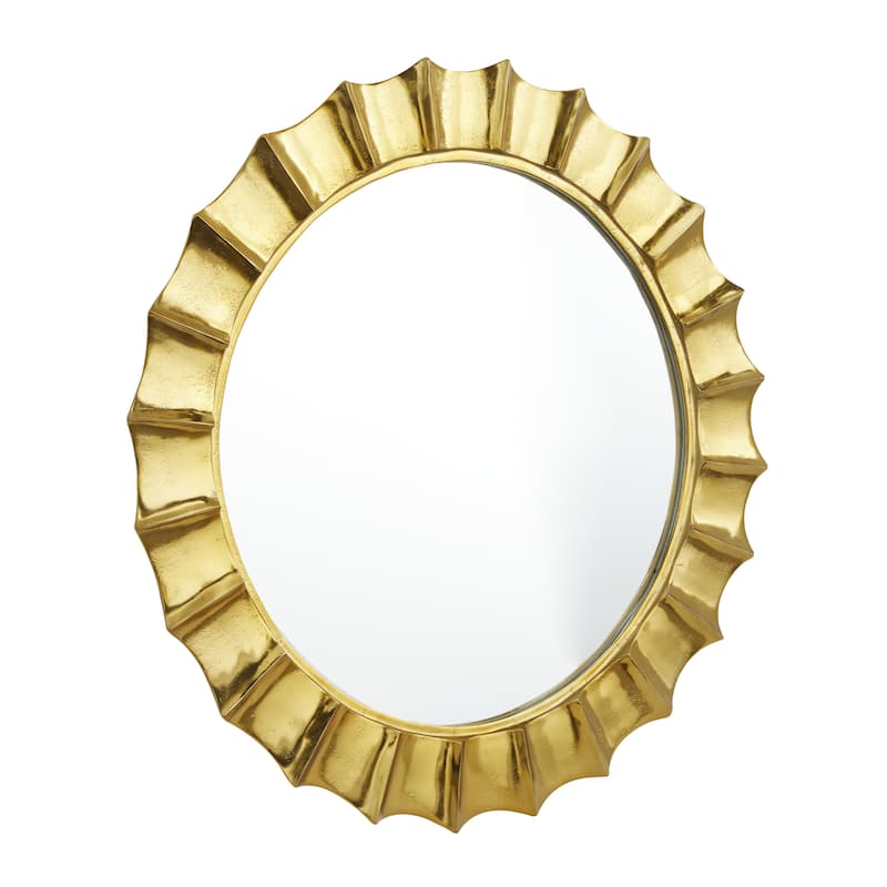 Aluminum Metal Starburst Wall Mirror - Gold - Roche River Decor