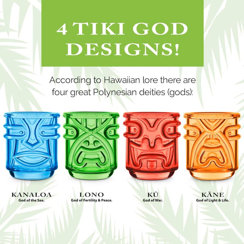 Final Touch Tiki Tumblers Set of 4 Tumblers - 12 Oz