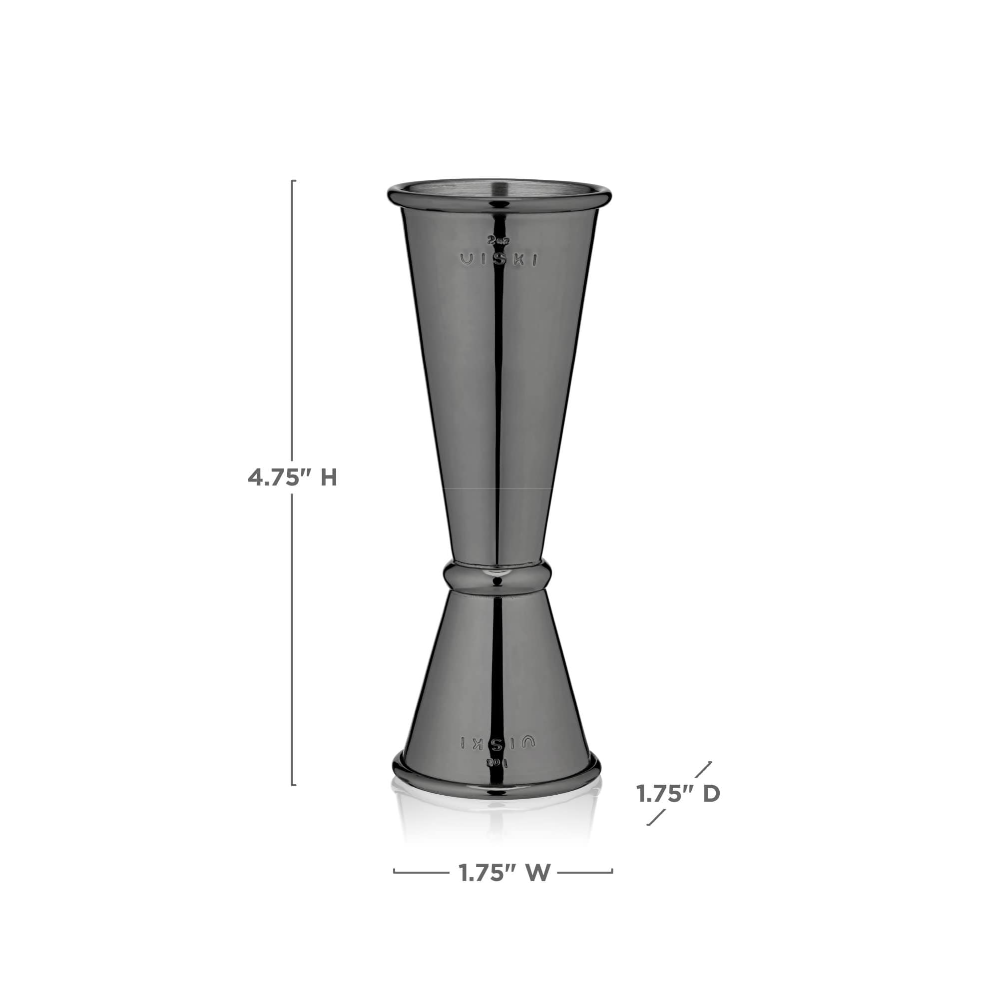 Large Gunmetal Japanese Style Jigger by Viski - Black - 5