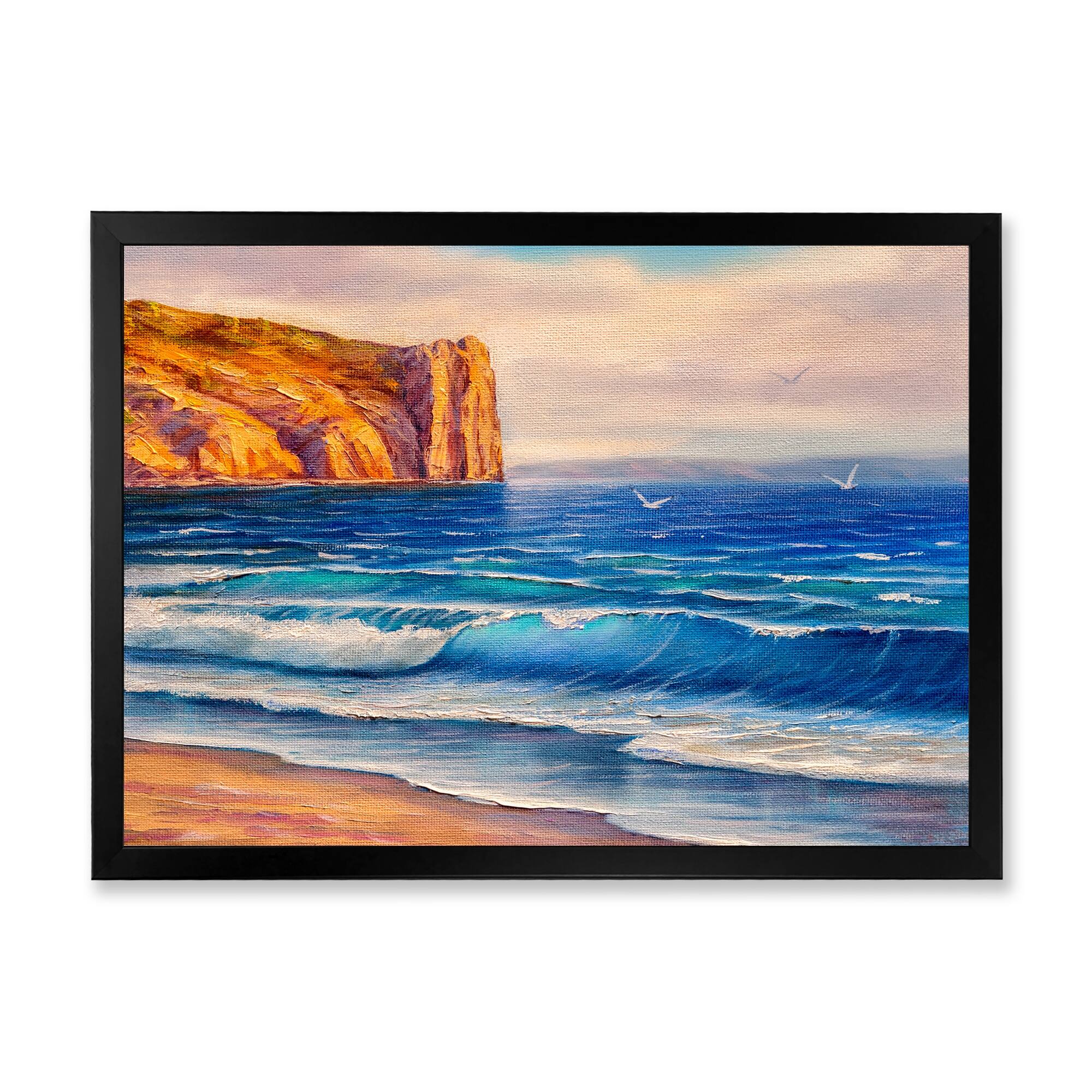 Designart "Morning Sunlight On The Sea Waves XIX" Nautical & Coastal
