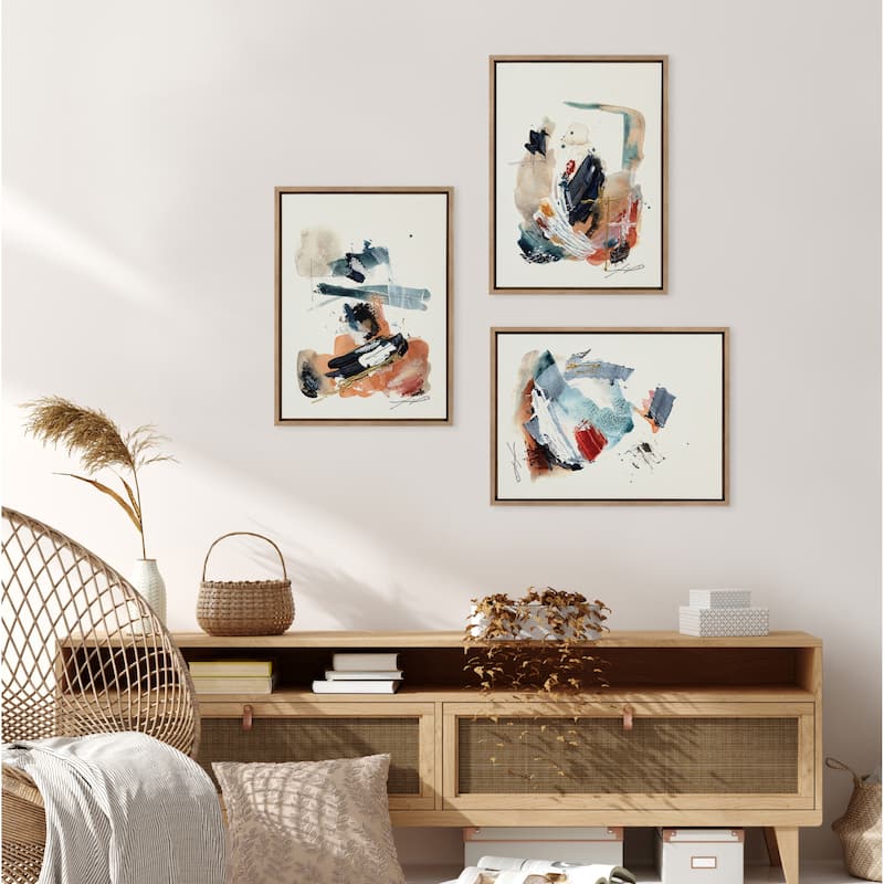 Kate and Laurel Sylvie Fireplace Framed Canvas Art Set by Xizhou Xie