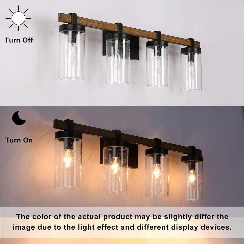 Fora Modern Farmhouse Glass Bathroom Vanity Light Dimmable Wall Sconce