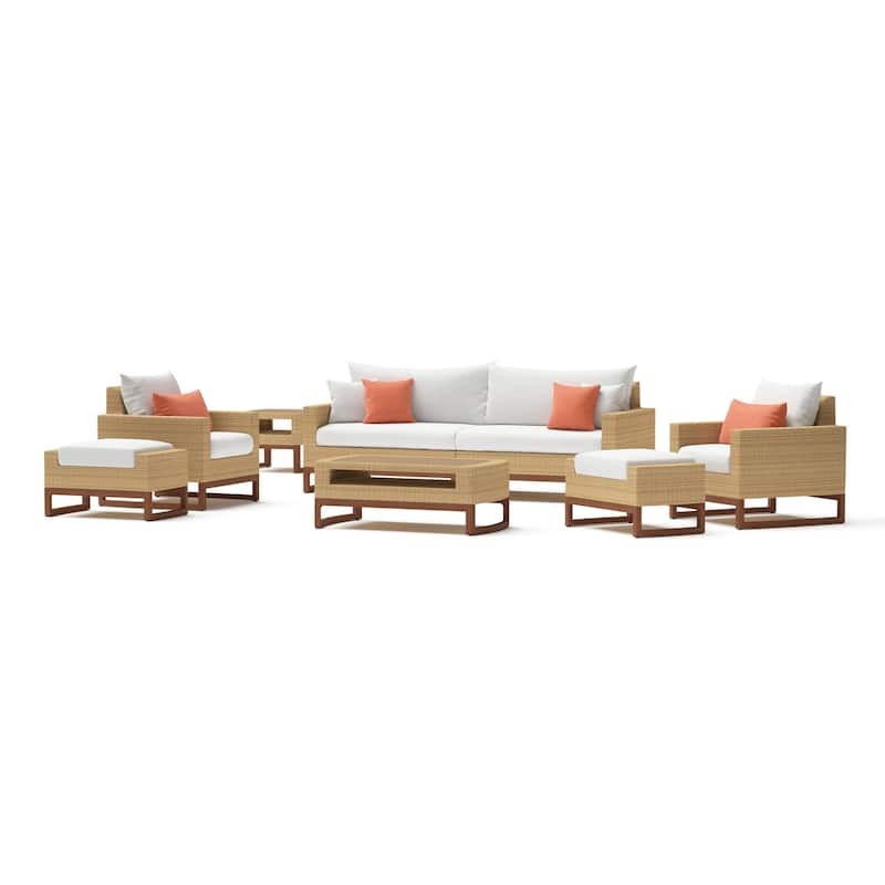 Mili 8 Piece Sunbrella Outdoor Patio Sofa and Club Chair Set