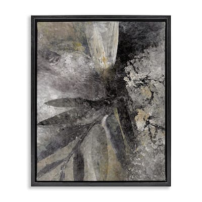 Stupell Grey Abstract Botanical Framed Floater Canvas Wall Art Design by BlursByAI