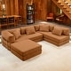 preview thumbnail 58 of 179, Jaxx Unsofa Modular Convertible Sectional Sofa with Fold Out King Sleeper Bed U-Shaped Sectional. - Corduroy Spice Orange