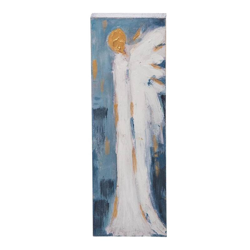 Transpac Wood Hand Painted Angel Block Decor Home Decorations Spring