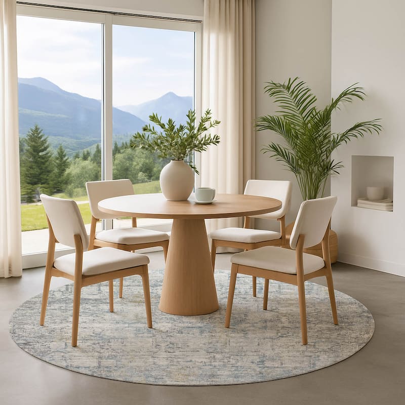 Premium Washable Super Soft Traditional Vintage Mayfield Rug - Linen - 8' x 8'