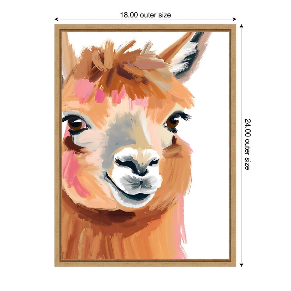South American camelid by Ohkimiko Framed Canvas Wall Art
