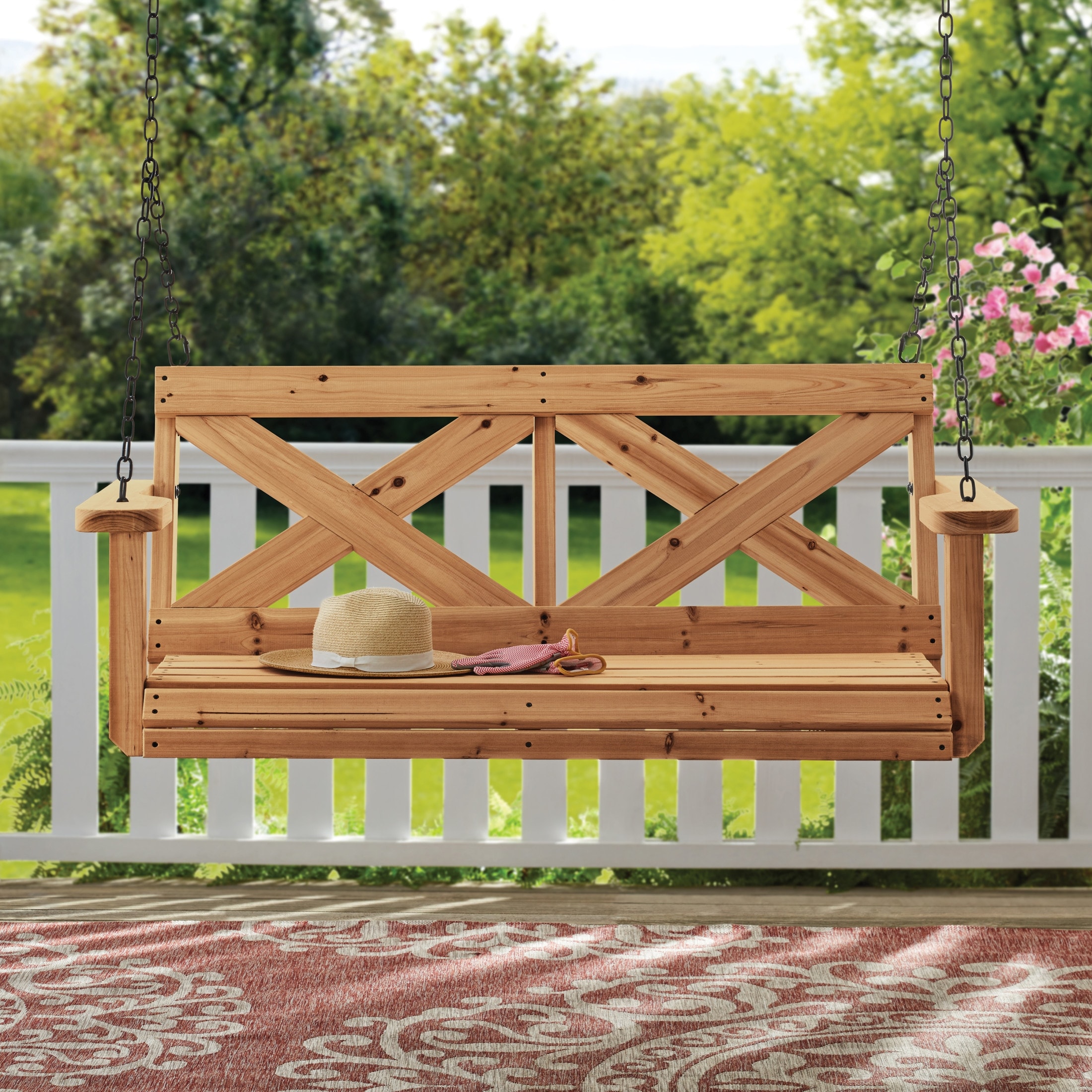 All Cedar Farmhouse Porch Swing - Thumbnail 3