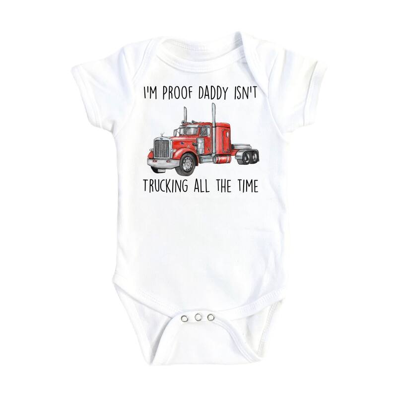 Trucker Red Proof - Baby Boy Girl Clothes Infant Bodysuit Funny Cute Newborn - White - 0-3M
