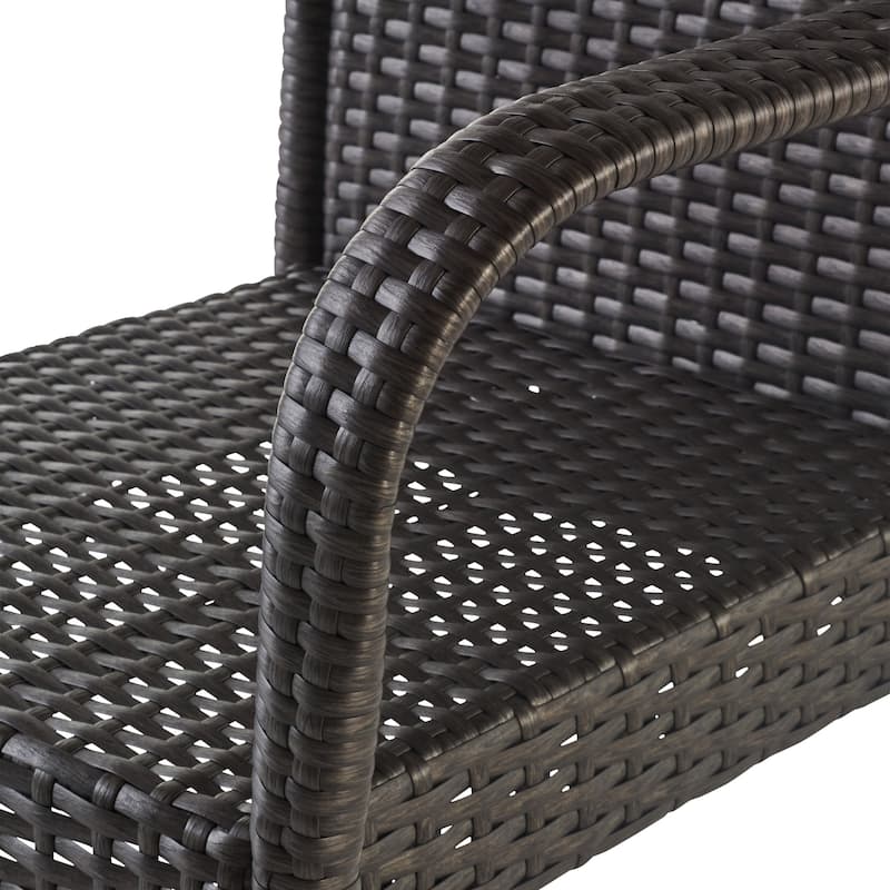 Delfina Outdoor Wicker Barstool (Set of 4) by Christopher Knight Home - 24.80"L x 24.35"W x 46.50"H