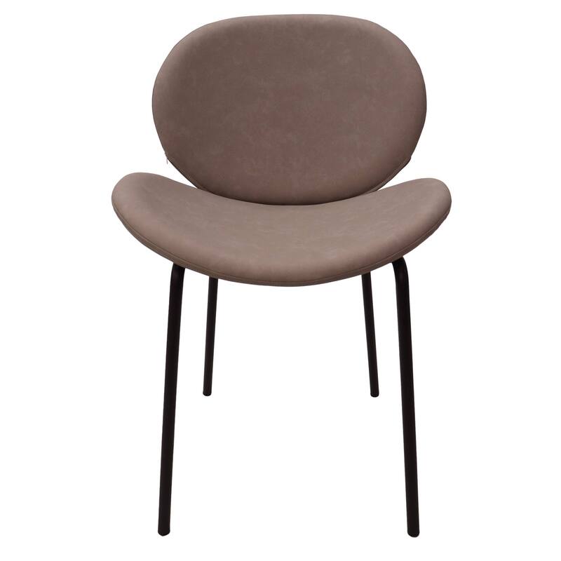 Leather Dining Side Chair with Powder-Coated Iron Legs Servos Series