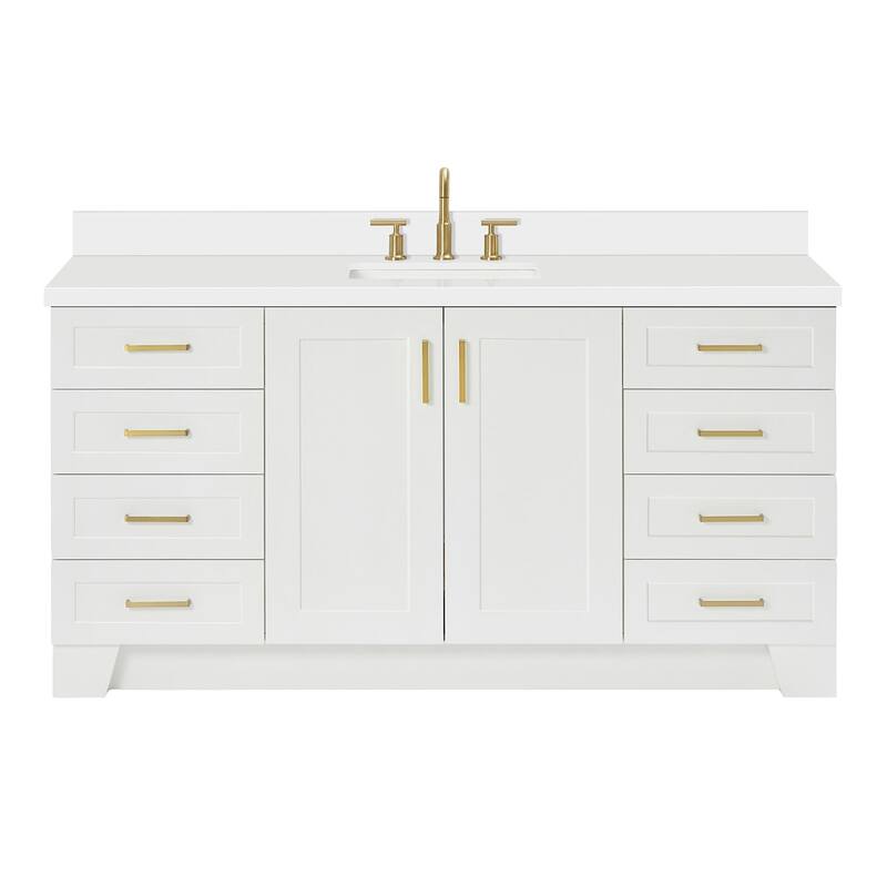 Ariel Q067SWQRVO Taylor 67" Free Standing Single Basin Vanity Set with - White - Painted