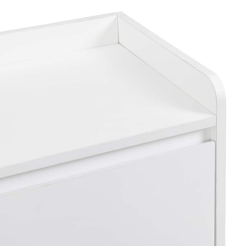 Sleek and Contemporary Shoe Cabinet with Adjustable Shelves, Minimalist Home Organizer with Solid Wood Legs, Storage Sideboard