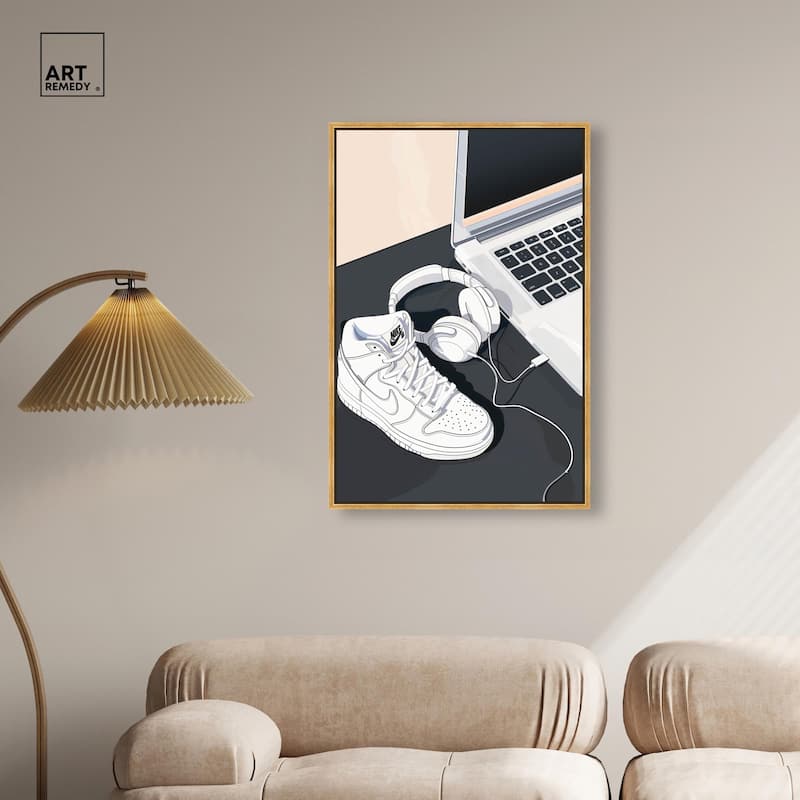 Laptop Sneaker Study Canvas by Art Remedy