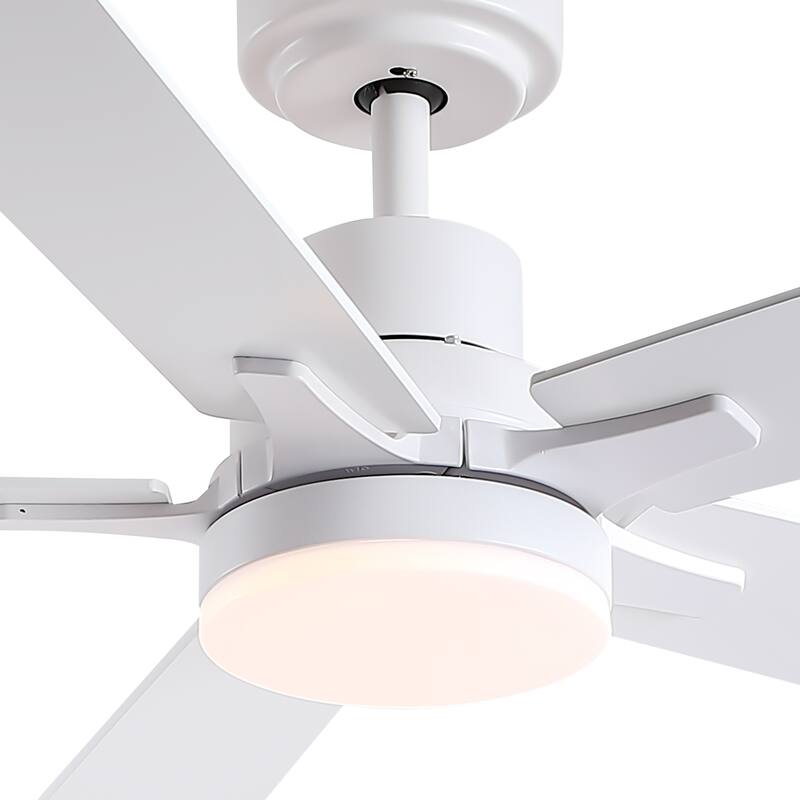YUHAO Kaleido 52 in. Indoor Matte Black 3-Colors Integrated LED 6-Speeds Ceiling Fans with Dual-Finish Blades and Remote Control