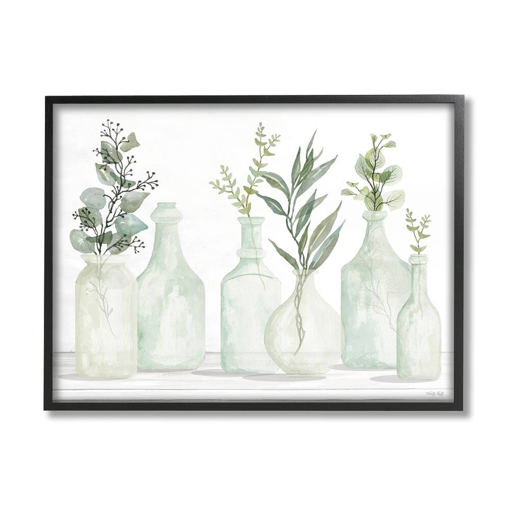 Stupell Soft Green Potted Plants Fresh Herbs Still Life Framed Wall Art