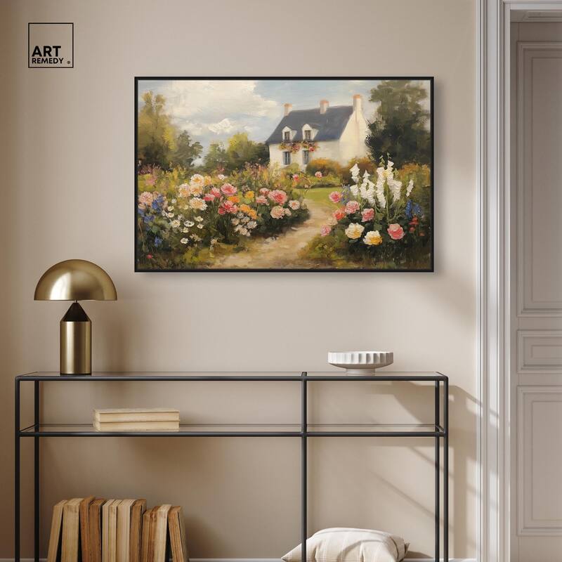 Floral Welcome Canvas by Art Remedy