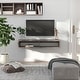preview thumbnail 3 of 7, HOMCOM Wall Mounted Media Console, Floating TV Stand Component Shelf, Entertainment Center Unit, Dark Grey Wood Grain
