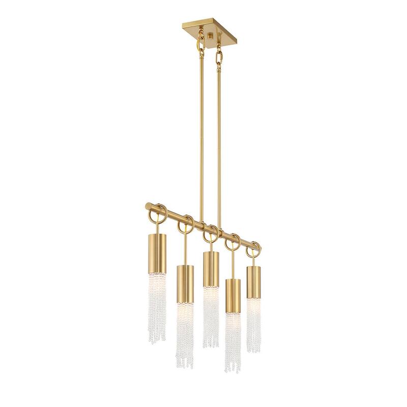 Savoy House 1-1365-5 Chelsea 5 Light 40" Wide Beaded Linear Chandelier