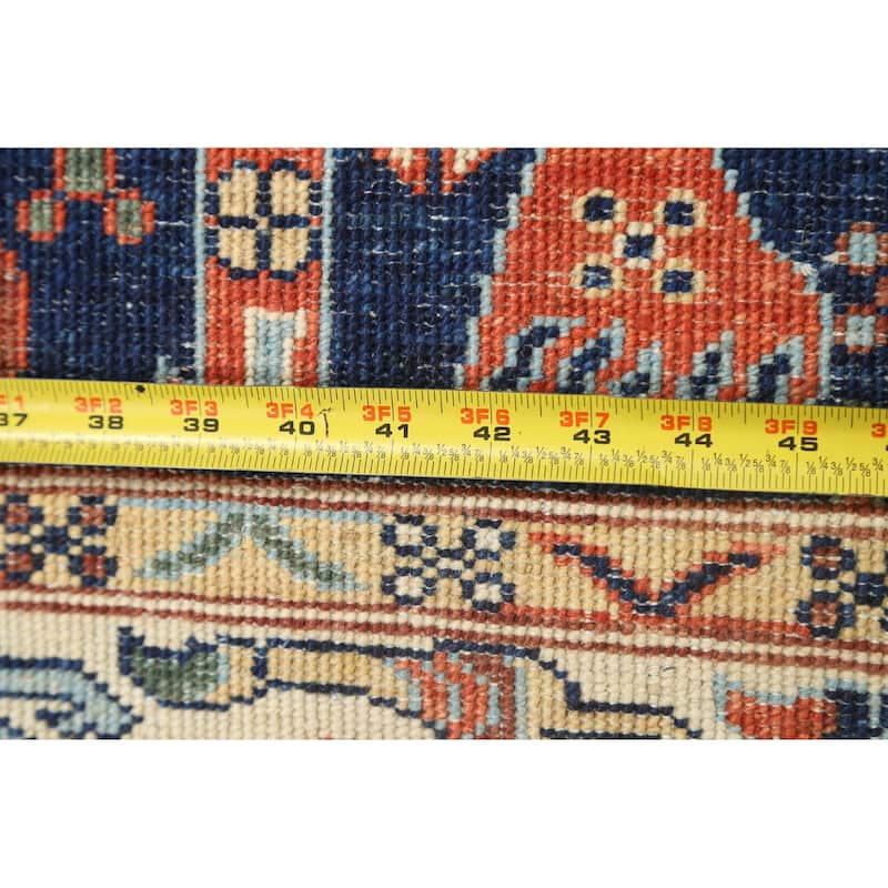 Tribal Geometric Oriental Kazak Runner Rug Wool Hand-knotted Carpet - 2'8" x 11'9"